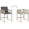 vidaXL 11 Piece Garden Dining Set with Cushions Light Grey Poly Rattan