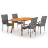 vidaXL 5 Piece Garden Dining Set Grey