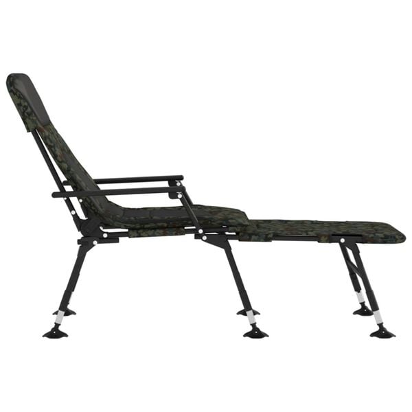 vidaXL Fishing Bedchair with Adjustable Mud Legs Foldable Camouflage