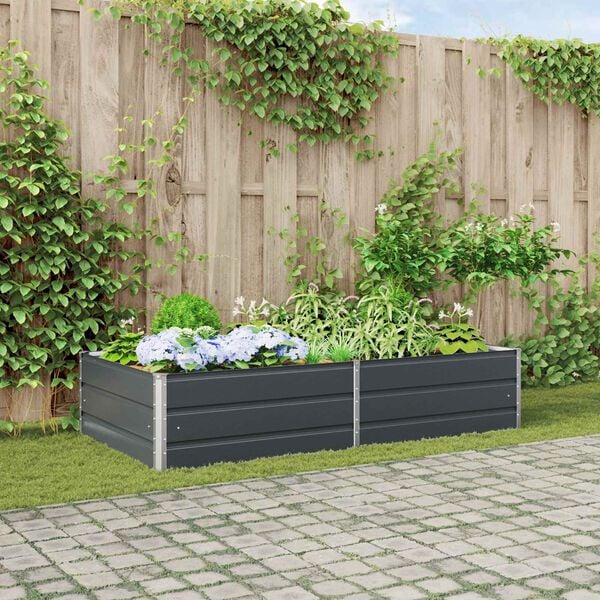 vidaXL Planter Anthracite 195 x 100 x 45 cm Galvanised Steel