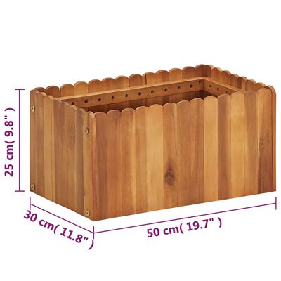 vidaXL Garden Raised Bed 50x30x25 cm Solid Acacia Wood