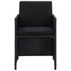 vidaXL 5 Piece Outdoor Dining Set with Cushions Poly Rattan Black