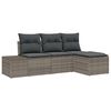 vidaXL Garden Sofa Set 4 pcs Grey Poly Rattan