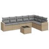 vidaXL 8 Piece Garden Sofa Set with Cushions Beige Poly Rattan