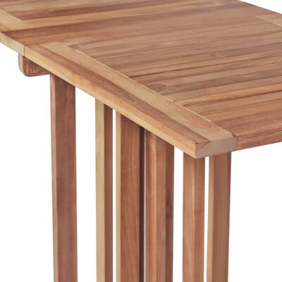 vidaXL 3 Piece Folding Balcony Set Solid Teak Wood