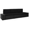 vidaXL Sectional Sofa 3-Seater Poly Rattan Black