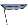vidaXL Freestanding Manual Retractable Awning 500x300 cm Blue/White