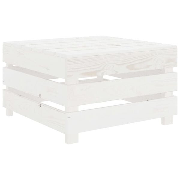 vidaXL Garden Pallet Table White Wood