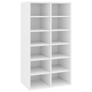 vidaXL Shoe Rack White 54x34x100.5 cm Engineered Wood