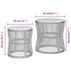 vidaXL Garden Side Tables 2 pcs with Wooden Top Beige Poly Rattan