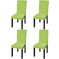 vidaXL Straight Stretchable Chair Cover 4 pcs Green