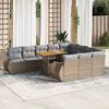 vidaXL 11 Piece Garden Sofa Set with Cushions Beige Poly Rattan