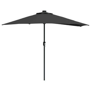 vidaXL Garden Parasol Black 294 x 150 x 224 cm Polyester and Steel