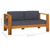 vidaXL 8 Piece Garden Lounge Set with Dark Grey Cushions Acacia Wood
