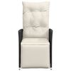 vidaXL Reclining Garden Chairs 2 pcs with Cushions Black Poly Rattan