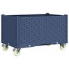 vidaXL Garden Planter with Wheels Blue Grey 80x50x54 cm PP
