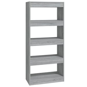 vidaXL Book Cabinet | Grey Sonoma | Engineered Wood | 60x30x135 cm
