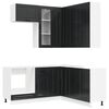vidaXL Kitchen Unit PORTO 8 pcs Black Engineered Wood