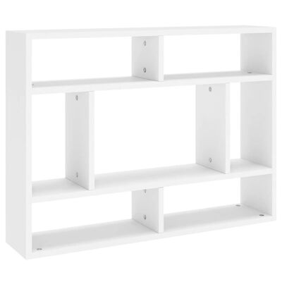 vidaXL Wall Shelf High Gloss White 75x16x55 cm Engineered Wood