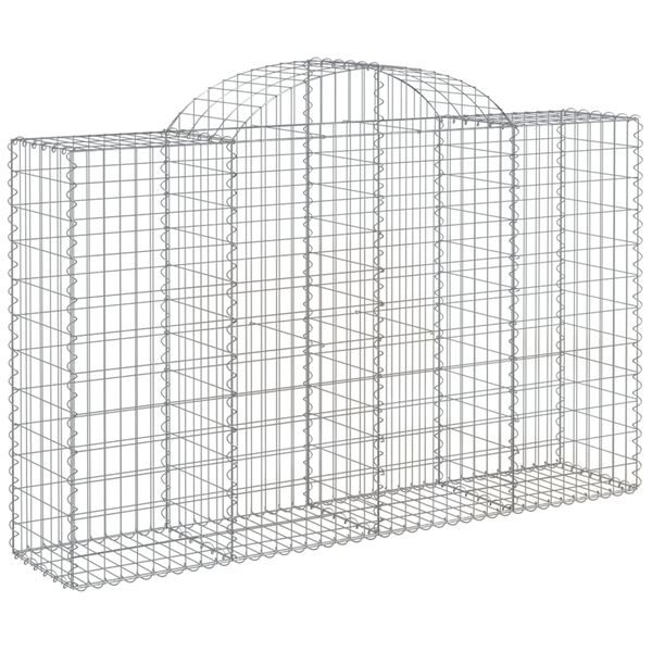vidaXL Arched Gabion Baskets 8 pcs 200x50x120/140 cm Galvanised Iron