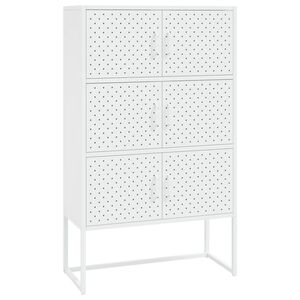 vidaXL Highboard | White | Steel | Medium | Adjustable Levelers