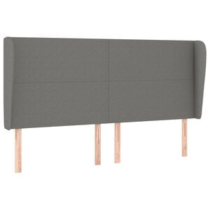 vidaXL Headboard with Ears Dark Grey 203 cm Fabric