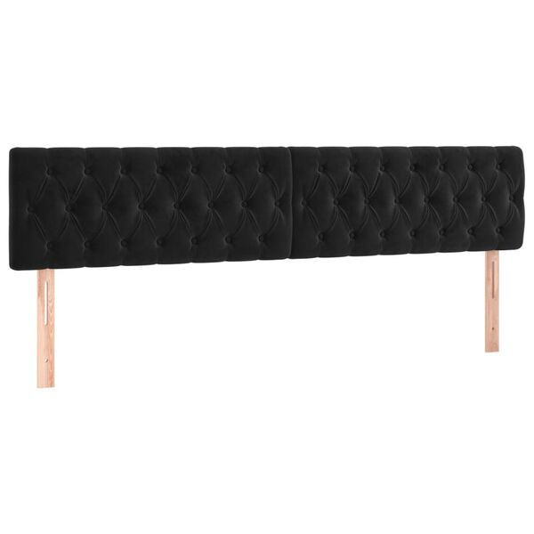 vidaXL LED Headboard Black 200 cm Velvet