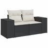 vidaXL 9 Piece Garden Sofa Set with Cushions Black Poly Rattan