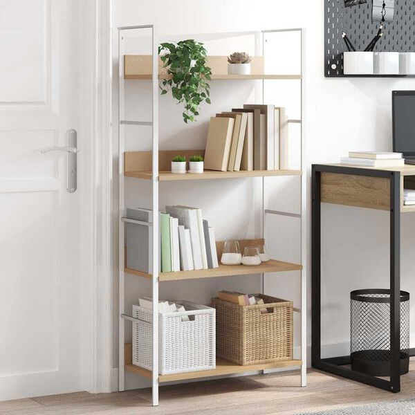 vidaXL 4-Layer Book Shelf Oak 60x27.6x124.5 cm Engineered Wood