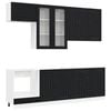 vidaXL Kitchen Unit LUCCA 8 pcs Black Engineered Wood