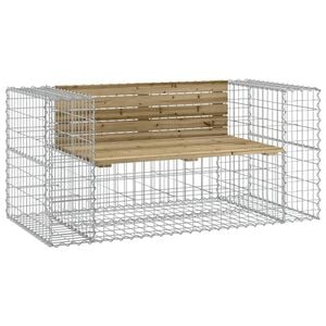 vidaXL Garden Bench Gabion Design 143x71x65,5 cm Impregnated Wood Pine