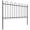 vidaXL Garden Fence with Hoop Top Steel 537x100 cm Black