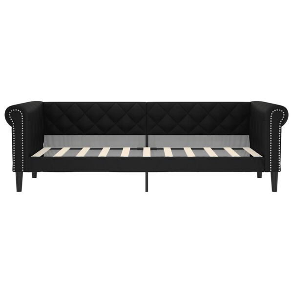 vidaXL Day Bed without Mattress Black 90x190 cm Faux Leather