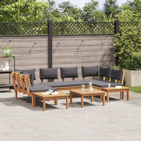 vidaXL Garden Sofa Set 4 pcs Brown and Grey
