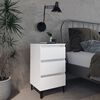vidaXL Bed Cabinet with Metal Legs White 40x35x69 cm