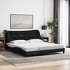 vidaXL Bed Frame without Mattress "Hvar" Black 180x200 cm King Fabric