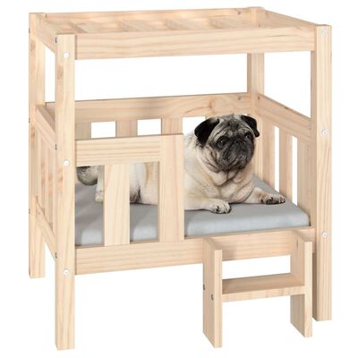 vidaXL Dog Bed 65.5x43x70 cm Solid Wood Pine
