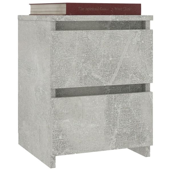 vidaXL Bedside Cabinet Concrete Grey 30x30x40 cm Engineered Wood