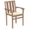 vidaXL Stackable Garden Chairs with Cushions 8 pcs Solid Teak Wood