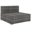 vidaXL Sectional Middle Seat 1 pc with Cushions Poly Rattan Grey