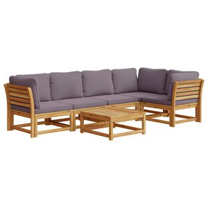 vidaXL 6 Piece Garden Lounge Set with Cushions Solid Wood Acacia