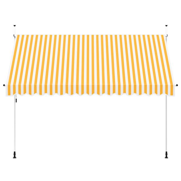 vidaXL Manual Retractable Awning 350 cm Orange and White Stripes