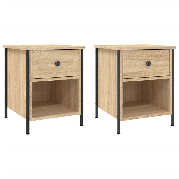 vidaXL Bedside Cabinets 2 pcs Sonoma Oak 40x42x50 cm Engineered Wood
