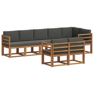 vidaXL Outdoor Sofa Set 8 pcs Natural and Anthracite