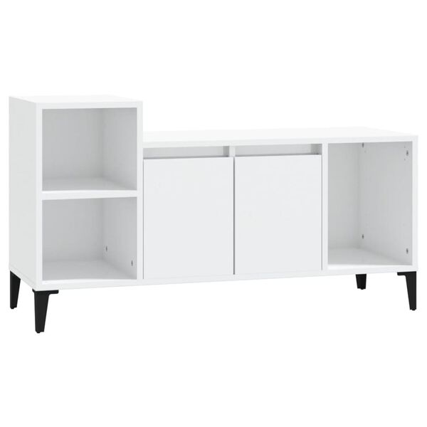 vidaXL TV Cabinet High Gloss White 100x35x55 cm Engineered Wood
