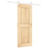 vidaXL Sliding Door Natural and White 80 x 210 cm Solid Pine Wood