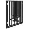 vidaXL Dog Gate with Door Foldable 4 Panels Black 320 cm Poplar Wood
