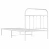 vidaXL Metal Bed Frame without Mattress with Headboard White 90x190cm