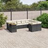 vidaXL 10 Piece Garden Sofa Set with Cushions Black Poly Rattan