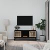 vidaXL TV Cabinet Black 105x30x45 cm Engineered Wood and Iron